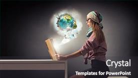  Presentation with book - Beautiful theme featuring univere - student girl read book backdrop and a  colored foreground
