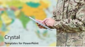  Presentation with digital earth abstract blue - Audience pleasing theme consisting of universal - digital composite of soldier mid backdrop and a sky blue colored foreground