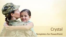  Presentation with daughter mother - Slides enhanced with universal - digital composite of soldier mother background and a lemonade colored foreground