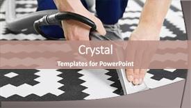  Presentation with dirt - Slide deck with universal - dry cleaner's employee removing dirt background and a coral colored foreground