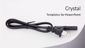  Presentation with power cable - Cool new PPT layouts with universal design - black power cable on white backdrop and a white colored foreground