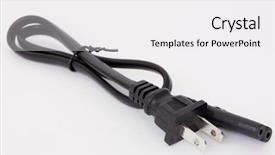  Presentation with power supply - Audience pleasing slide set consisting of universal design - black power supply cable backdrop and a white colored foreground