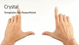  Presentation with frame - Audience pleasing PPT layouts consisting of universal design - male hands making frame isolated backdrop and a cream colored foreground