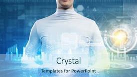  Presentation with cutout paper people standing around globe holding hands - Audience pleasing slide set consisting of universal design - man holding globe in hands backdrop and a light blue colored foreground