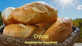  Presentation with bread - Audience pleasing PPT layouts consisting of universal health - basket of french bread traditional backdrop and a tawny brown colored foreground