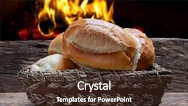  Presentation with gluten free bread on wooden - Colorful PPT theme enhanced with universal health - basket of french bread traditional backdrop and a tawny brown colored foreground