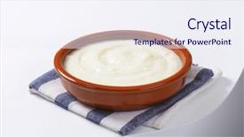  Presentation with natural gas power generation - Audience pleasing slide set consisting of universal health - bowl of pure natural oatmeal backdrop and a  colored foreground