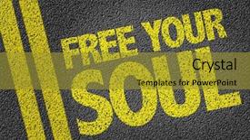  Presentation with free - Amazing PPT theme having universal health - free your soul written backdrop and a gold colored foreground