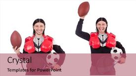  Presentation with sports - Colorful presentation design enhanced with universal health - man in sports concept isolated backdrop and a coral colored foreground