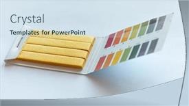  Presentation with test - Slide deck having universal-litmus-ph-test background and a sky blue colored foreground