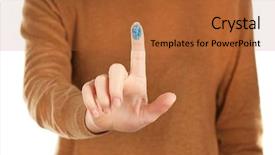  Presentation with finger - Cool new theme with universal system - index finger with bright blue backdrop and a red colored foreground