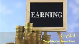  Presentation with piles - Presentation theme with universal system - many piles of coins background and a tawny brown colored foreground