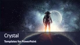  Presentation with space universe - Audience pleasing PPT layouts consisting of universe - astronaut in outer space mixed backdrop and a wine colored foreground