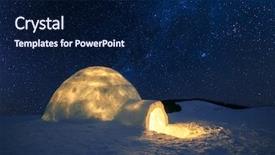  Presentation with winter scene - PPT theme consisting of universe - fantastic winter landscape glowing background and a navy blue colored foreground