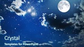  Presentation with night sky moon - Slide set featuring universe - night sky with stars background and a ocean colored foreground