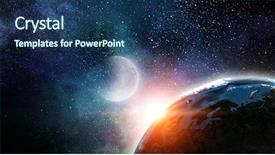  Presentation with universe - Audience pleasing PPT theme consisting of universe - our unique world backdrop and a ocean colored foreground