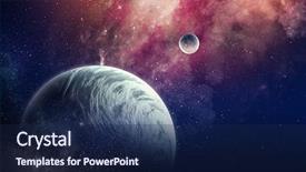  Presentation with pluto - Presentation featuring universe - pluto planet mixed media background and a navy blue colored foreground