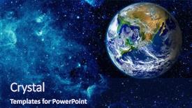  Presentation with moon - Presentation theme enhanced with universe - view of the earth background and a navy blue colored foreground