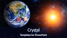  Presentation with moon - Colorful slide deck enhanced with universe - view of the earth backdrop and a navy blue colored foreground