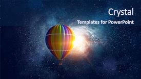  Presentation with balloon - Audience pleasing slides consisting of universe free - air balloon in sky mixed backdrop and a  colored foreground
