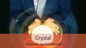  Presentation with crystal ball - Beautiful slide deck featuring universe in a crystal ball backdrop and a red colored foreground