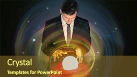  Presentation with crystal ball - Theme enhanced with universe in a crystal ball background and a tawny brown colored foreground