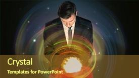  Presentation with crystal ball - Presentation having universe in a crystal ball background and a tawny brown colored foreground