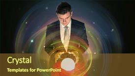  Presentation with crystal ball - Audience pleasing PPT layouts consisting of universe in a crystal ball backdrop and a tawny brown colored foreground