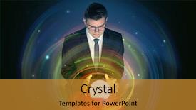  Presentation with crystal ball - PPT theme featuring universe in a crystal ball background and a gold colored foreground
