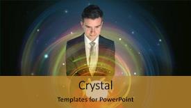  Presentation with crystal ball - Cool new slides with universe in a crystal ball backdrop and a gold colored foreground