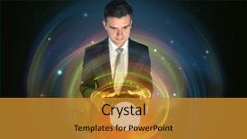  Presentation with crystal ball - Slide set consisting of universe in a crystal ball background and a gold colored foreground