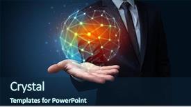  Presentation with global warming for global warming - Colorful slide set enhanced with universe information - businessman in suit holding global backdrop and a  colored foreground