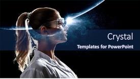  Presentation with universe - Amazing presentation theme having universe-within-mixed-media backdrop and a navy blue colored foreground