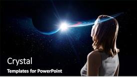  Presentation with universe - Slide set having universe-within-mixed-media background and a black colored foreground