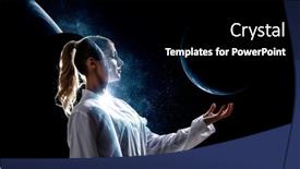  Presentation with universe - Cool new presentation design with universe-within-mixed-media backdrop and a black colored foreground