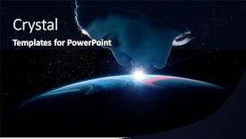  Presentation with universe - Theme consisting of universe-within-mixed-media background and a navy blue colored foreground