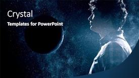  Presentation with universe - Presentation theme enhanced with universe-within-mixed-media background and a wine colored foreground