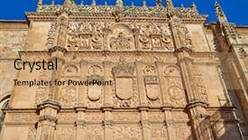  Presentation with facade - Cool new slides with universidad de salamanca university facade backdrop and a coral colored foreground