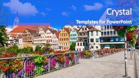  Presentation with beautiful places vietnam - Slide deck with decoration universit - beautiful places of germany background and a cobalt blue colored foreground