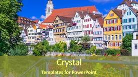  Presentation with floral - Slide set consisting of decoration universit - beautiful towns of europe background and a tawny brown colored foreground