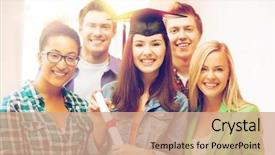  Presentation with competition - Audience pleasing slides consisting of oxford university - education and competition concept backdrop and a coral colored foreground