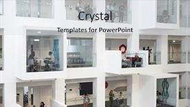  Presentation with university - Cool new presentation design with university atrium rooms and balconies backdrop and a light gray colored foreground