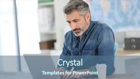  Presentation with math notebook for high school - Presentation design with university class - mature man working on laptop background and a ocean colored foreground