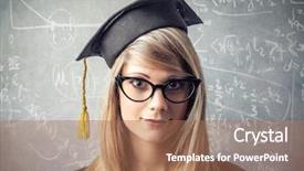  Presentation with graduation - Beautiful slide deck featuring university degree - ready for graduation backdrop and a  colored foreground