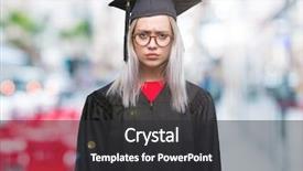  Presentation with lactation young woman breastfeeding - Slide set having university education promlem - young blonde woman wearing graduate background and a  colored foreground