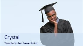  Presentation with african american and baby - Audience pleasing slide deck consisting of university education promlem - young graduated african american man backdrop and a  colored foreground