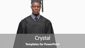  Presentation with ophthalmoscope african american models - Presentation theme enhanced with university education promlem - young graduated african american man background and a  colored foreground