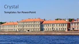  Presentation with russia - PPT layouts enhanced with university-embankment-on-vasilevsky-island background and a light blue colored foreground