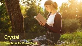  Presentation with cheerful stylish city girl using - Presentation featuring university family learning - cheerful teenage girl wearing uniform background and a  colored foreground