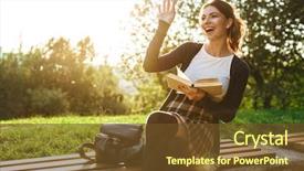  Presentation with teenage girl - Slide set enhanced with university family learning - lovely teenage girl wearing school background and a  colored foreground